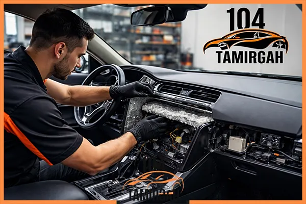 صداگیری داشبورد در تعمیرگاه 104