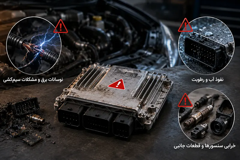 رایج‌ترین دلایل خرابی انواع ECU خودرو