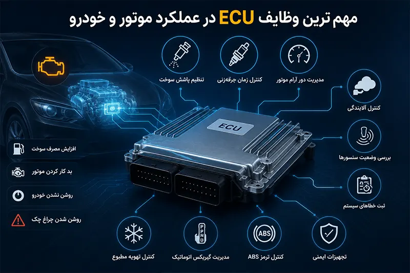 مهم‌ترین وظایف ECU در عملکرد موتور و خودرو